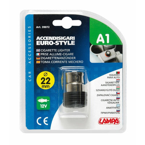 Fisa bricheta auto Euro-Style - Ø 22mm - 12V